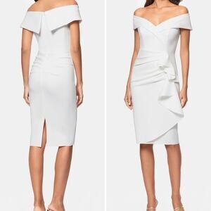 Off the Shoulder, Cocktail Dress in Ivory White by Xscape (Nordstroms)
